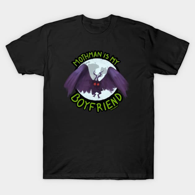 Mothman is my Boyfriend — Purple T-Shirt by Sidhe Crafts